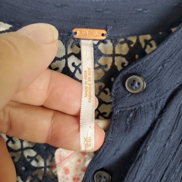 Free People Lace Button Down Blouse - Picture 2 of 8